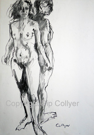large charcoal drawing