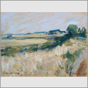 Pastel drawing of Holme Marshes, Norfolk
